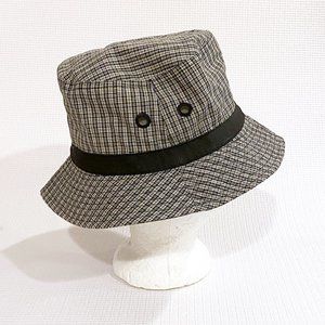 Xhilaration Black & Tan Plaid Vented Bucket Hat